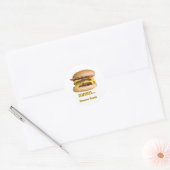 Cheeseburger - mmm...sesamzaad ronde sticker (Envelop)
