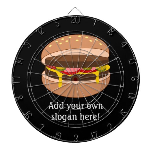 Cheeseburger - Novelty Food Afbeelding met Eigen T Dartbord (Voorkant)