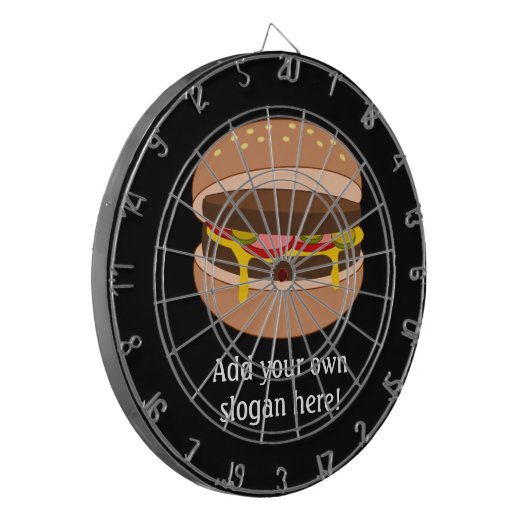 Cheeseburger - Novelty Food Afbeelding met Eigen T Dartbord (Voorkant Links)