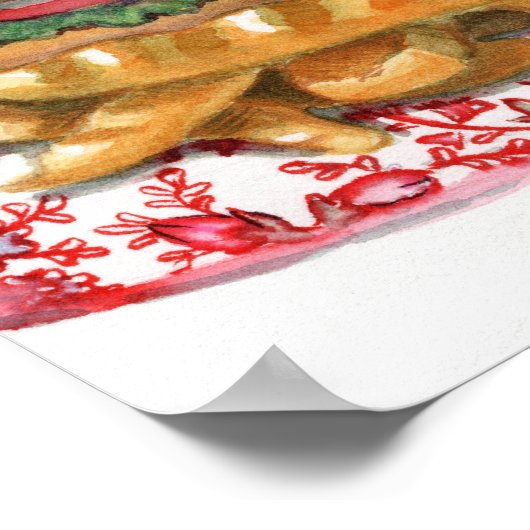 Cheeseburger op Chintz Poster (Hoek)