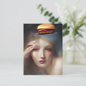 Cheeseburger op mijn gedachten briefkaart (Staand voorkant)