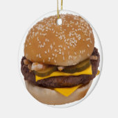 Cheeseburger op sesamzaad bun keramisch ornament (Links)