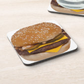 Cheeseburger op sesamzaad bun onderzetter (Linkerzijde)