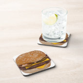 Cheeseburger op sesamzaad bun onderzetter (Rechterzijde)