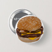 Cheeseburger op sesamzaad bun ronde button 5,7 cm (Voorkant /achterkant)