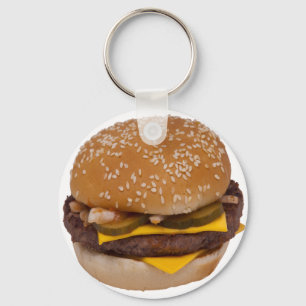 Cheeseburger op sesamzaad bun sleutelhanger