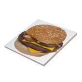 Cheeseburger op sesamzaad bun tegeltje (Zijkant)