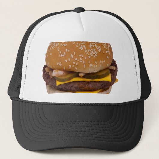 Cheeseburger op sesamzaad bun trucker pet (Voorkant)