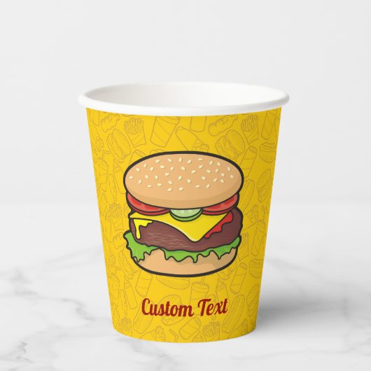 Cheeseburger Paper Cups Papieren Bekers (Voorkant)