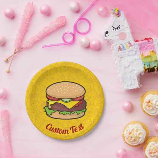 Cheeseburger Papieren Bordje (Feest)