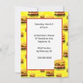 Cheeseburger Party Invitation Invitation Kaart (Achterkant)