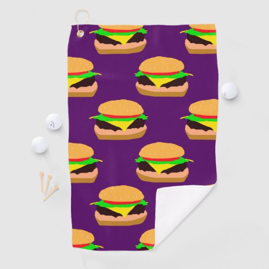 Cheeseburger Pattern Golfhanddoek (Insitu)