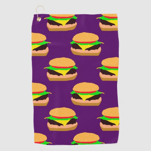 Cheeseburger Pattern Golfhanddoek (Voorkant)