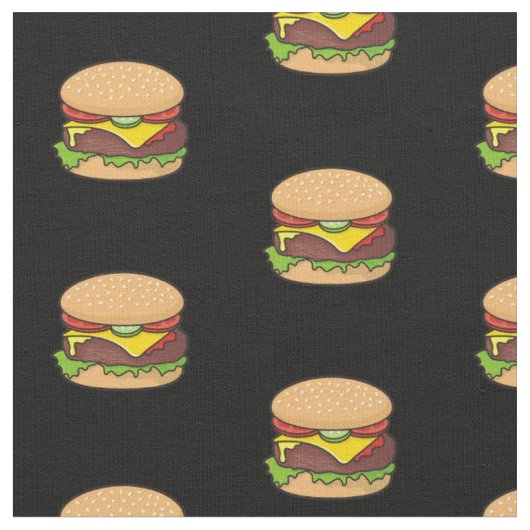 Cheeseburger Pattern Stof (Close Up)