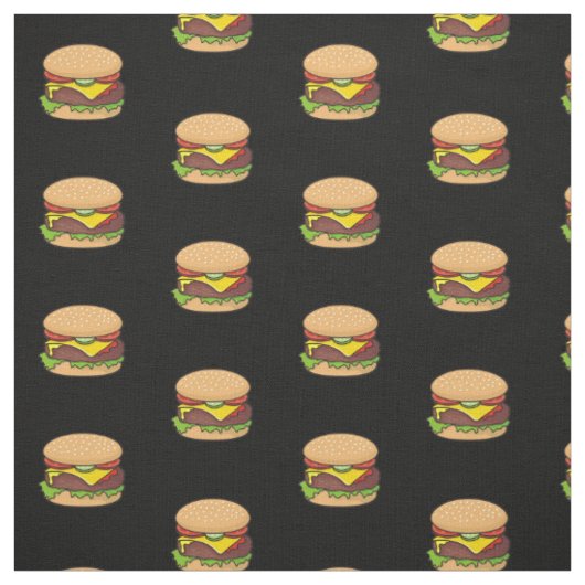 Cheeseburger Pattern Stof (Swatch)