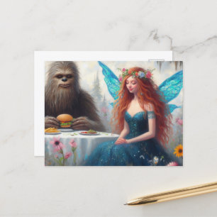 Cheeseburger picknick met Sasquatch en de fee Briefkaart