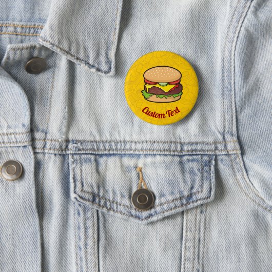 Cheeseburger Pinback Button (In situ)