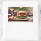 Cheeseburger Rechthoekige Sticker (Tas)