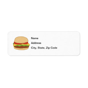 Cheeseburger retouradres label