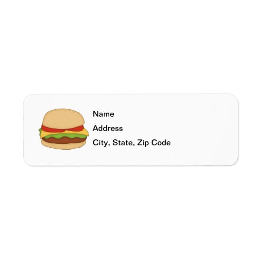 Cheeseburger retouradres label (Voorkant)