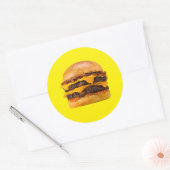 Cheeseburger Ronde Sticker (Envelop)