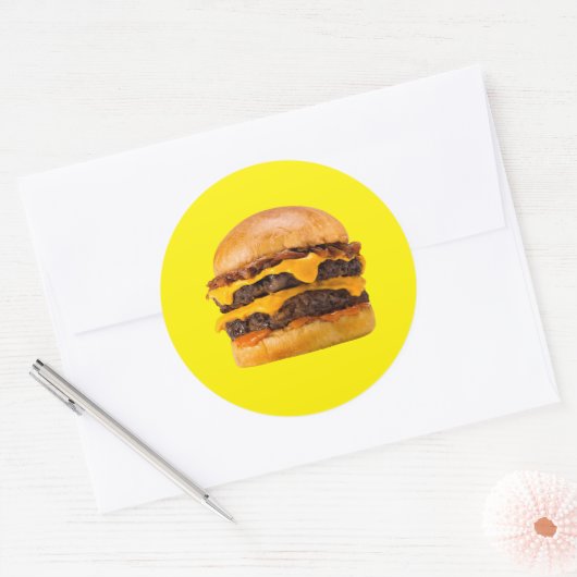 Cheeseburger Ronde Sticker (Envelop)