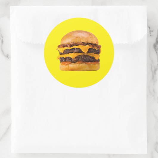 Cheeseburger Ronde Sticker (Tas)