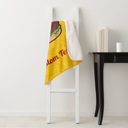 Cheeseburger Sherpa Blanket Deken (In situ)