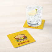 Cheeseburger Square Paper Onderzetter (Insitu)