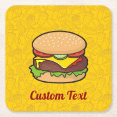 Cheeseburger Square Paper Onderzetter (Voorkant)