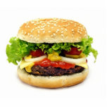 Cheeseburger Staand Fotobeeldje<br><div class="desc">hamburger, cheeseburger, hamburger, snel, kaas, maaltijd, broodje, boterham, diner, voedsel, rundvlees, sesam, american, snack, fastfood, ham, beefburger</div>