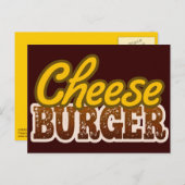 Cheeseburger Tekstontwerp Briefkaart (Voorkant / Achterkant)