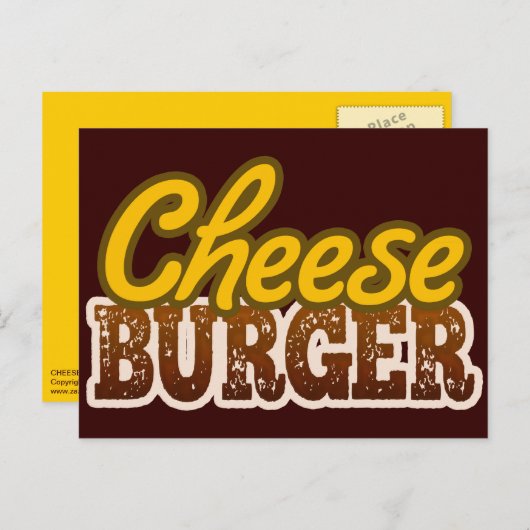 Cheeseburger Tekstontwerp Briefkaart (Voorkant / Achterkant)