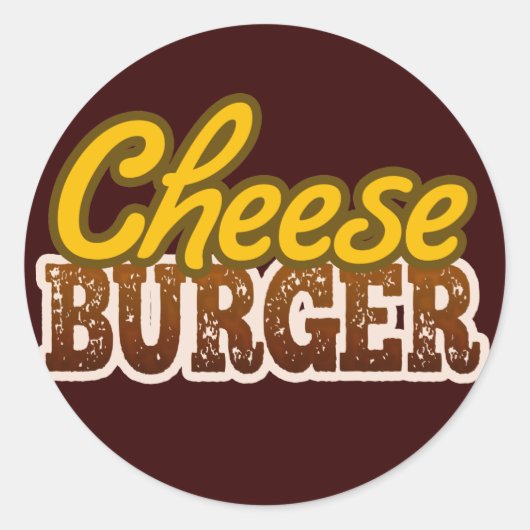 Cheeseburger Tekstontwerp Ronde Sticker (Voorkant)