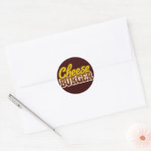 Cheeseburger Tekstontwerp Ronde Sticker (Envelop)