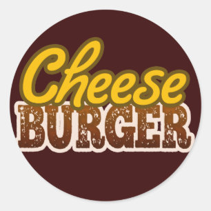 Cheeseburger Tekstontwerp Ronde Sticker