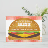 Cheeseburger Terug naar School Barbeque Uitnodigin Kaart (Staand voorkant)