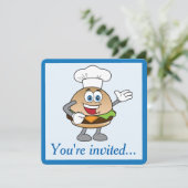 Cheeseburger verjaardagsuitnodiging kaart (Staand voorkant)