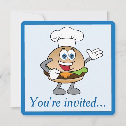 Cheeseburger verjaardagsuitnodiging kaart (Voorkant)