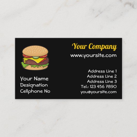 Cheeseburger Visitekaartje (Voorkant)