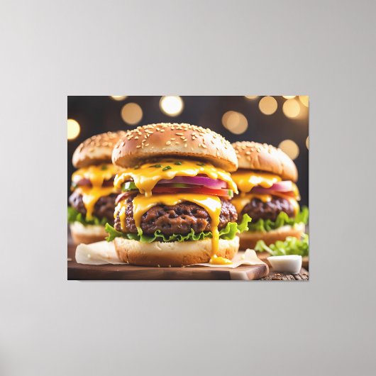 Cheeseburgers Canvas Afdruk (Voorkant)
