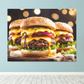 Cheeseburgers Canvas Afdruk (Insitu (Houten vloer))