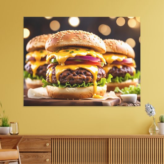 Cheeseburgers Canvas Afdruk (Insitu (Woonkamer))