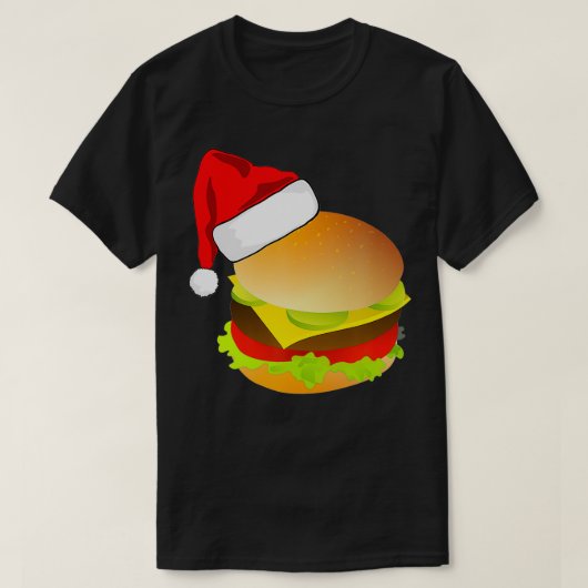 Cheeseburgers Hamburger Santa Hat Matching Christm T-shirt (Design voorkant)