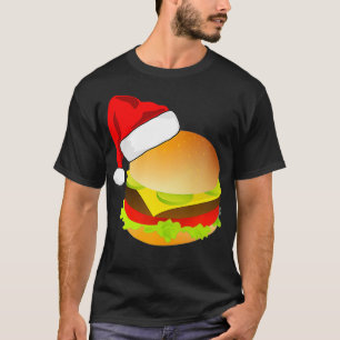 Cheeseburgers Hamburger Santa Hat Matching Christm T-shirt