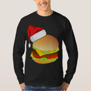 Cheeseburgers Hamburger Santa Hat Matching Christm T-shirt