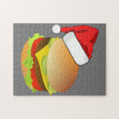 Cheeseburgers Hamburger Santa Hat Matching Xmas Legpuzzel (Horizontaal)