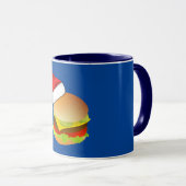 Cheeseburgers Hamburger Santa Hat Matching Xmas Mok (Voorkant rechts)