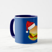 Cheeseburgers Hamburger Santa Hat Matching Xmas Mok (Voorkant links)
