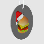 Cheeseburgers Hamburger Santa Hat Matching Xmas Ornament (voorkant)